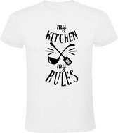 My kitchen, my rules Heren t-shirt | koken | kok | keuken | restaurant | grappig | cadeau | Wit