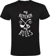My kitchen, my rules Heren t-shirt | koken | kok | keuken | restaurant | grappig | cadeau | Zwart