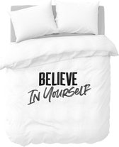 Y-NOT - Believe - Dekbedovertrek - Microvezel - Lits-jumeaux - 240x200/220 cm - Zwart,Wit