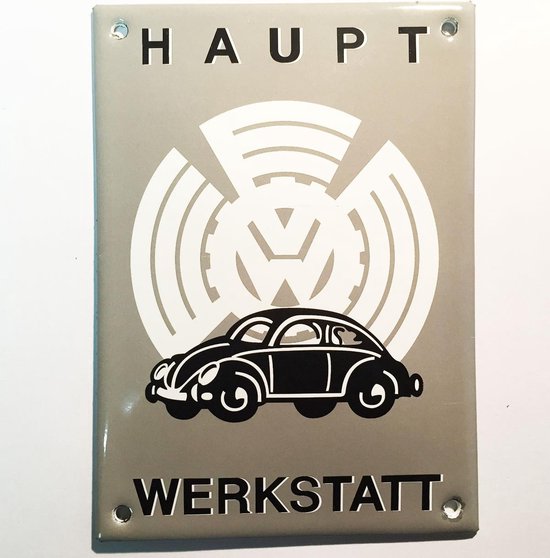 comfortabel Grootte vuilnis VW Volkswagen Haupt Werkstatt Emaille Bord - 14 x 11 cm | bol.com