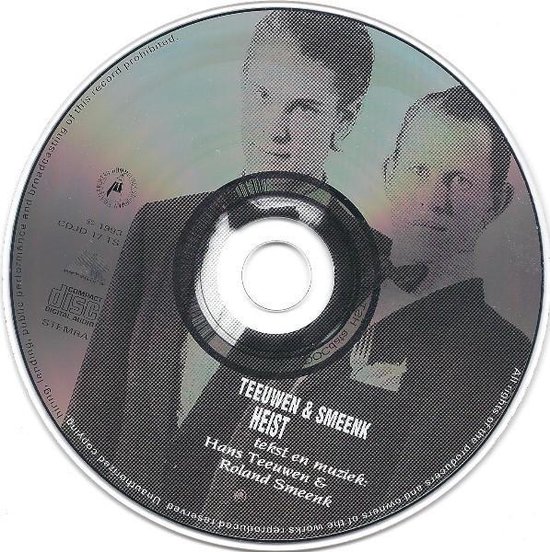CD met portret van Teeuwen & Smeenk, en tekst 'HEIST'.