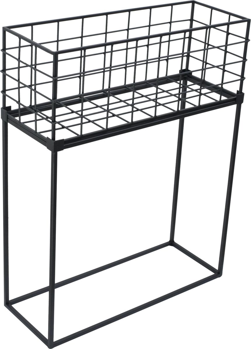 LOFT42 Flora Staande plantenbak Rechthoek Zwart - Metaal - 55x70x20