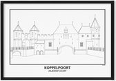 SKAVIK Koppelpoort - Amersfoort Poster | 50x70 cm | Houten lijst (zwart)