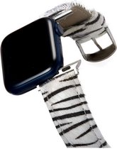 Geschikt voor Apple Watch bandje 38 / 40 / 41 mm - Series 1 2 3 4 5 6 7 SE - Smartwatch iWatch horloge band - 38mm 40mm 41mm - Fungus - PU Leer - Wit - Print