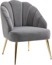 Nancy's Coulee City Fauteuil - Bureaustoel - Gestoffeerde Stoel - Retro - Polyester- Donkergrijs - 70 x 63 x 82 cm