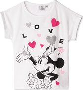 Disney Minnie Mouse T-shirt - LOVE - wit - maat 92/98 (3 jaar)
