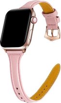 Geschikt voor Apple Watch bandje 42 / 44 / 45 / 49 mm - Series 1 2 3 4 5 6 7 8 SE Ultra - Smartwatch iWatch horloge band - 42mm 44mm 45mm 49mm - Fungus - PU Leer - Roze - Vrouwelij