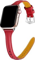 Geschikt voor Apple Watch bandje 42 / 44 / 45 / 49 mm - Series 1 2 3 4 5 6 7 8 SE Ultra - Smartwatch iWatch horloge band - 42mm 44mm 45mm 49mm - Fungus - PU Leer - Rood - Vrouwelij
