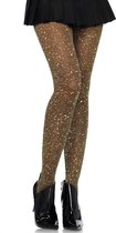 Luxe gouden glitter panty - zwart met gouden glitters - Maat L-XL