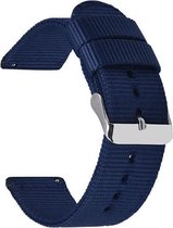 Smartwatch bandje - Geschikt voor Samsung Galaxy Watch 3 45mm, Gear S3, Huawei Watch GT 2 46mm, Garmin Vivoactive 4, 22mm horlogebandje - Nylon stof - Fungus - Blauw