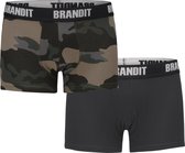 Heren Boxershort Logo Brandit 2-Pack Comfy cotton dacamo/zwart