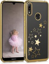 kwmobile hoesje voor Huawei Y6 (2019) - backcover voor smartphone - Sterren Mix design - goud / goud / transparant
