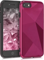 kwmobile telefoonhoesje voor Apple iPhone 7 / 8 / SE (2020) - Hoesje voor smartphone in metallic roze - Prisma design