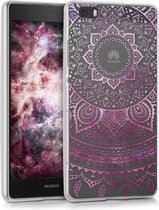 kwmobile telefoonhoesje voor Huawei P8 Lite (2015) - Hoesje voor smartphone in roze / transparant - Indian Sun design