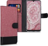 kwmobile telefoonhoesje voor Huawei P Smart (2020) - Hoesje met pasjeshouder in oudroze / zwart - Case met portemonnee