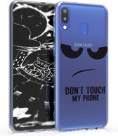 kwmobile telefoonhoesje voor Samsung Galaxy M20 (2019) - Hoesje voor smartphone in zwart / transparant - Don't Touch My Phone design