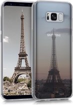 kwmobile telefoonhoesje voor Samsung Galaxy S8 Plus - Hoesje voor smartphone in antraciet / poederroze / transparant - Parijs design