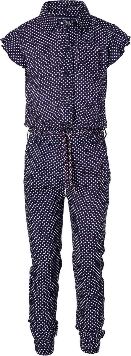 Quapi jumpsuit Francky donker blauw retroprint - maat 98/104