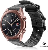 Nylon Smartwatch bandje - Geschikt voor  Samsung Galaxy Watch 3 - 41mm nylon gesp band - zwart - Strap-it Horlogeband / Polsband / Armband