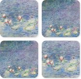 Onderzetters, set van 4, Vijver met waterlelies, Monet