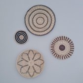 Wandschalen Oriental - Set van 4 - Zeegras - Wanddecoratie Rond - Muurdecoratie - Wandschijven - Wandmanden - Muurschaal - Muurmand - Smith Premium®