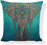 Kussenhoes - Decoratie - Geometrisch - Indische Olifant - Mandala - Sierkussenhoes - Warm - Woonkamer - Kantoor - Bank - Stoel - Versiering