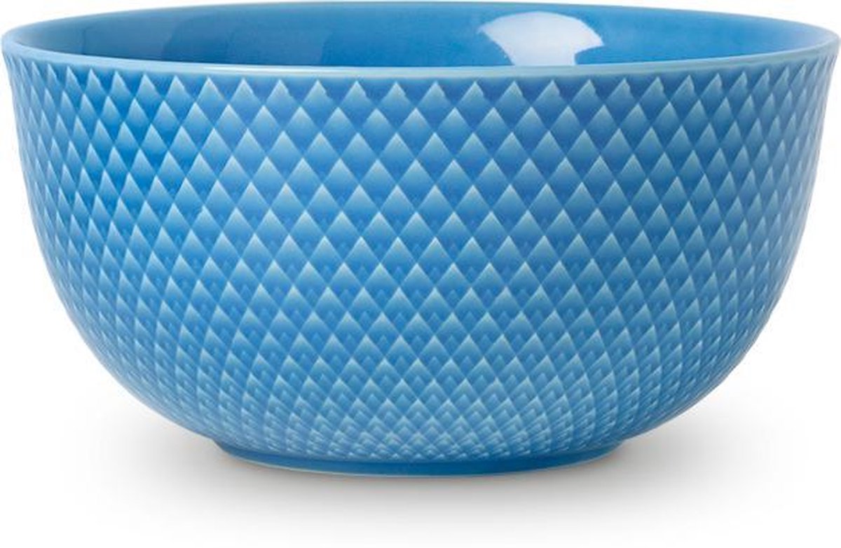 Lyngby Porcelain Rhombe Color bowl D17.5cm blauw