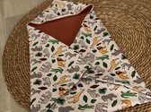 Wikkeldoek - wikkeldeken terracotta met dierenprint - jungle