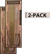 Métal Pailles - réutilisable en acier Pailles - 8 Pièces - incluant deux brosses de nettoyage - acier durable Pailles - métal Pailles - Durable - réutilisable - 10 Pieces - Pailles d' or