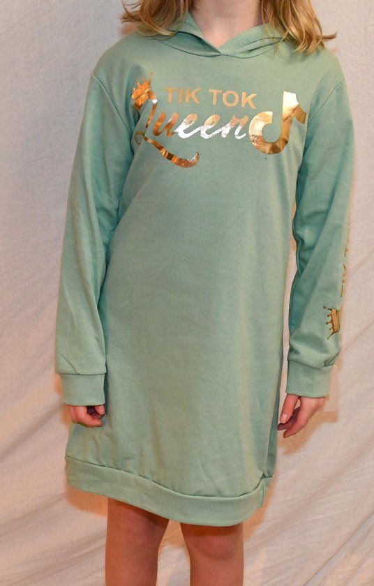 Robe sweat Tik Tok vert menthe taille 146/152