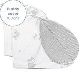 Doomoo Buddy Cover - Hoes voor Voedingskussen Buddy - Biologisch Katoen - 180 cm - Fox Grey