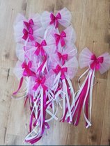 Tule Strikken met Fuchsia Lint 10 stuks /Bruiloft Decoratie/ Bruiloft Versiering/ Stoeldecoratie Ceremonie Huwelijk