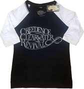 Creedence Clearwater Revival Raglan top -XS- Vintage Logo Zwart/Wit