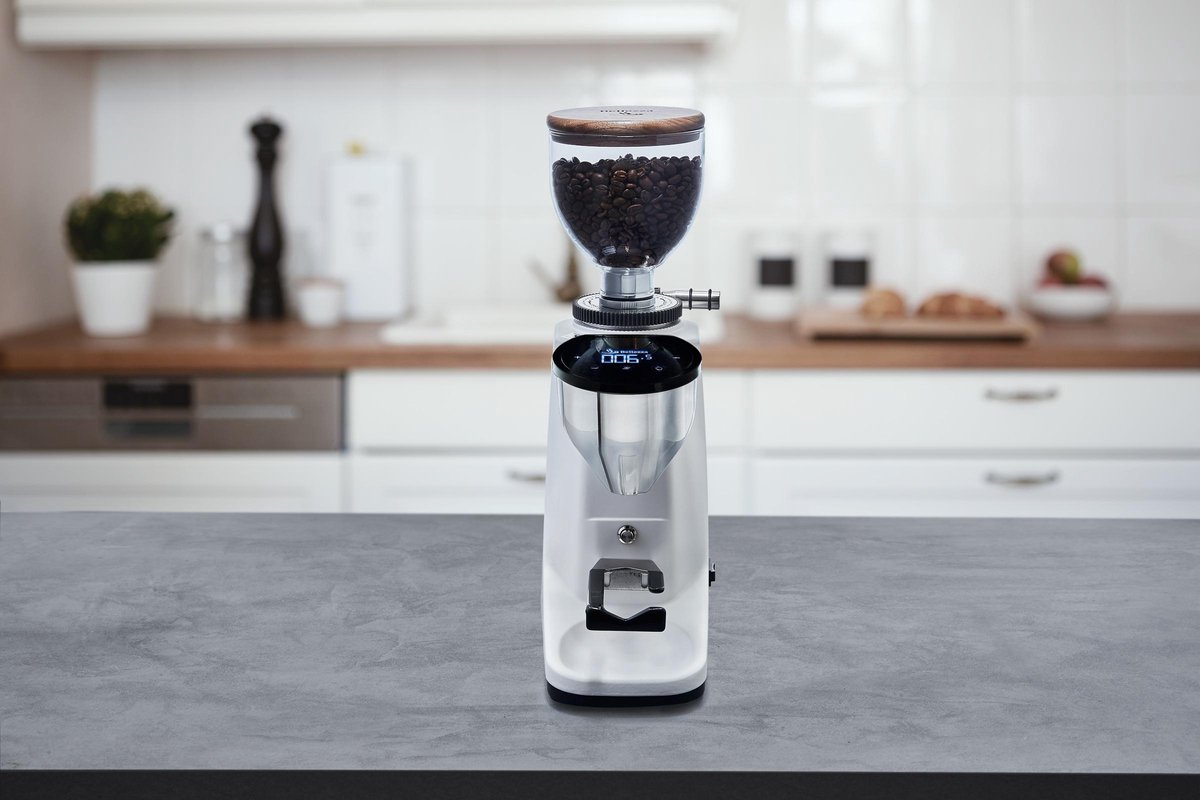 Bellezza Piccola V2 Elektrische Koffiemolen Wit Grove filterkoffie tot fijne espresso maling