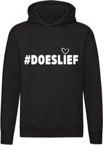 DoesLief Hoodie | liefde | respect | doe eens lief | love | vrede | #doeslief | sweater | trui  | unisex | Zwart