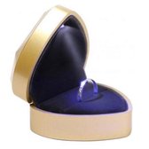 Boîte à LED coeur lumière LED - amour - or - proposition - fiançailles - mariage - demande en mariage - rouge - boîte à bijoux - Saint Valentin - bague - éclairage - lumière - avec lumière