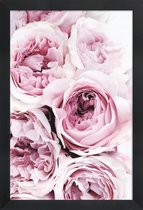 JUNIQE - Poster in houten lijst Roze rozen foto -60x90 /Roze