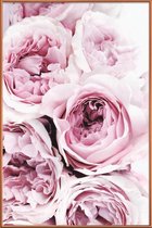 JUNIQE - Poster met kunststof lijst Roze rozen foto -20x30 /Roze