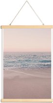JUNIQE - Posterhanger Rosegold Beach Morning -40x60 /Blauw & Roze