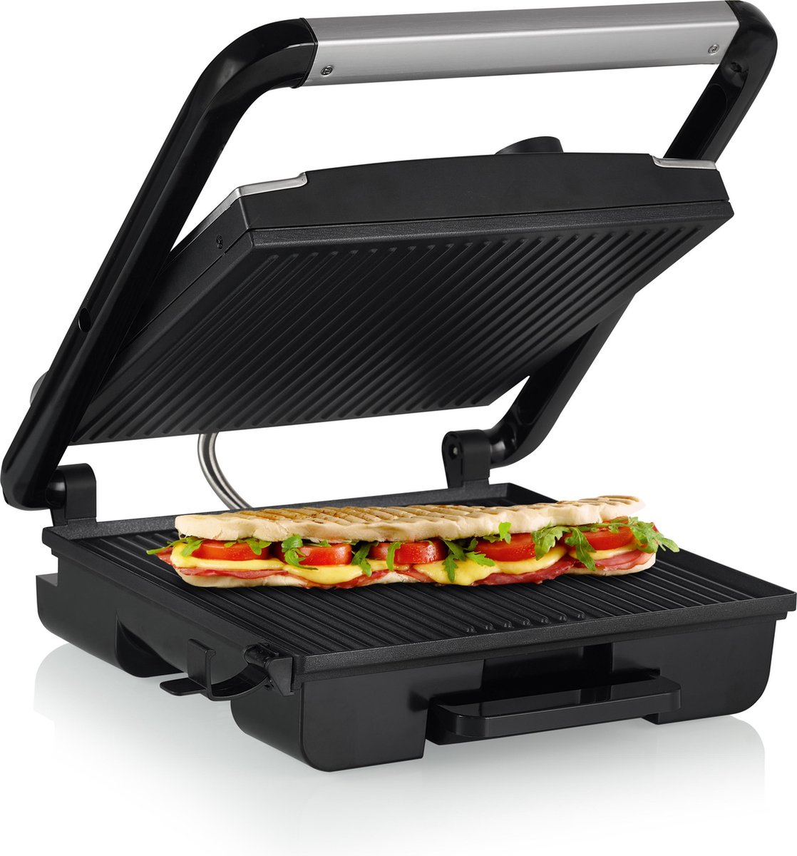 Princess Panini Grill Pro 112425 – Tosti apparaat - Contactgrill - Grill apparaat - Groot bakoppervlak 30x27 – Instelbare thermostaat - Princess