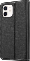 ShieldCase Genuine leather case geschikt voor Apple iPhone 12 / 12 Pro - zwart