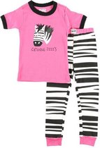 Kinderpyjama Catching Some ZZZs Zebra roze met bedrukte broek - 92