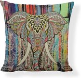 Kussenhoes - Decoratie - Geometrisch - Indische Olifant - Mandala - Sierkussenhoes - Warm - Woonkamer - Kantoor - Bank - Stoel - Versiering