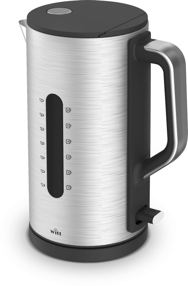 Witt Premium waterkoker - 1.7 liter - geborsteld aluminium - Deens design |  bol.com