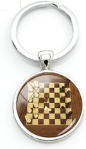 Akyol - Schaakbord Sleutelhanger - Schaken - Schaakliefhebber - Leuk kado voor iemand die van schaken houd - 2,5 x 2,5 CM
