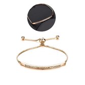 Sorprese gouden rechthoek AU – dames darmband – bangle – armband dames - Model W - Moederdag - Cadeau