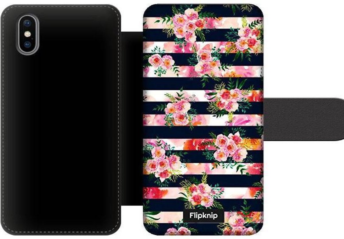 Wallet case - geschikt voor iPhone Xs - Floral N°8
