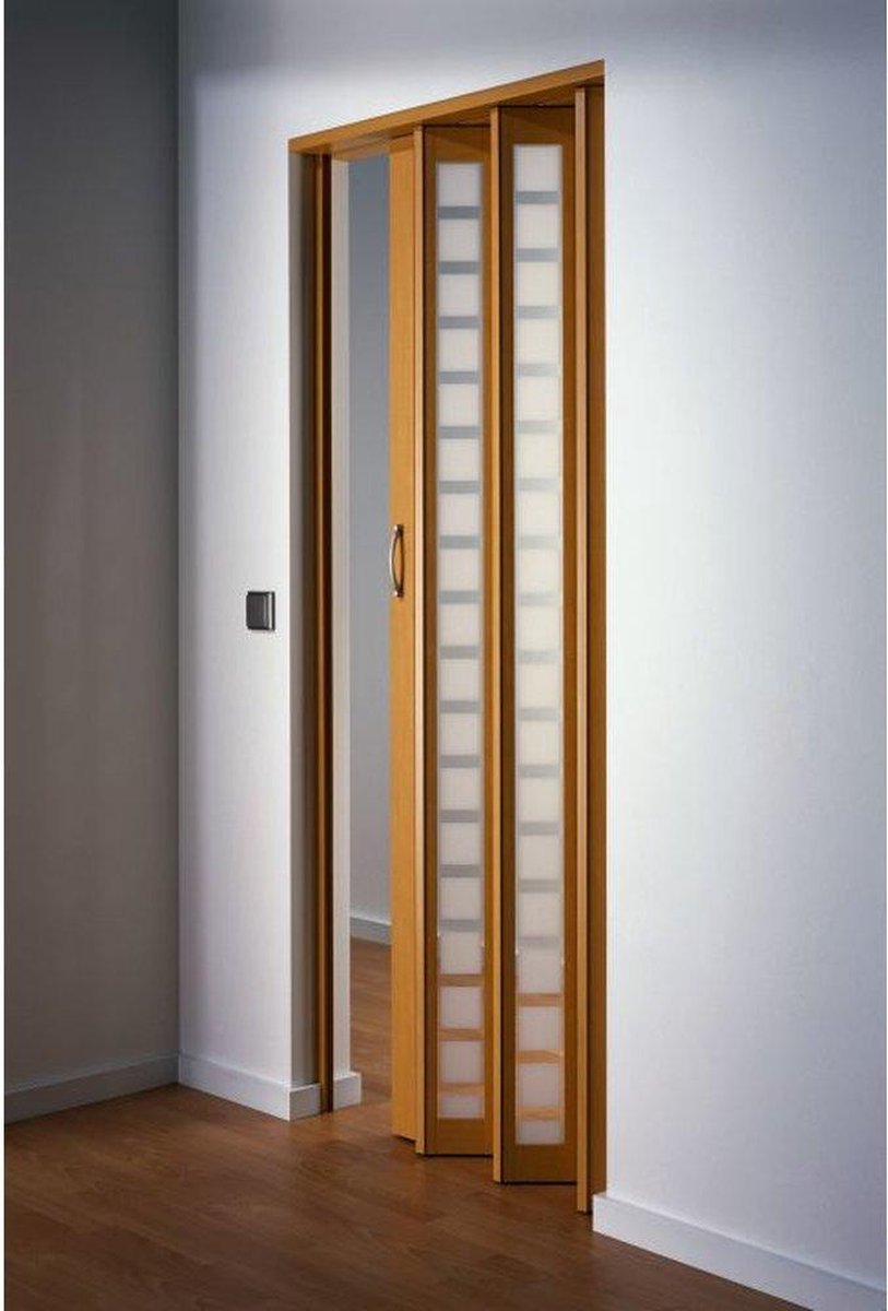 New Generation vouwdeur in kleur beuken / geruit wit gesatineerd BxH 86x205 cm
