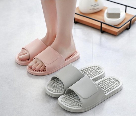 intelligentie Waar Geweldig Massage slippers - Anti-slip voetmassage badslippers - Gezondheidsslippers  - Roze -... | bol.com