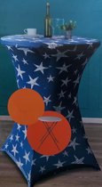 Statafelhoes -statafelrok - tafelrok stretch -sterren - blauw met witte sterren - 80 x 110 cm